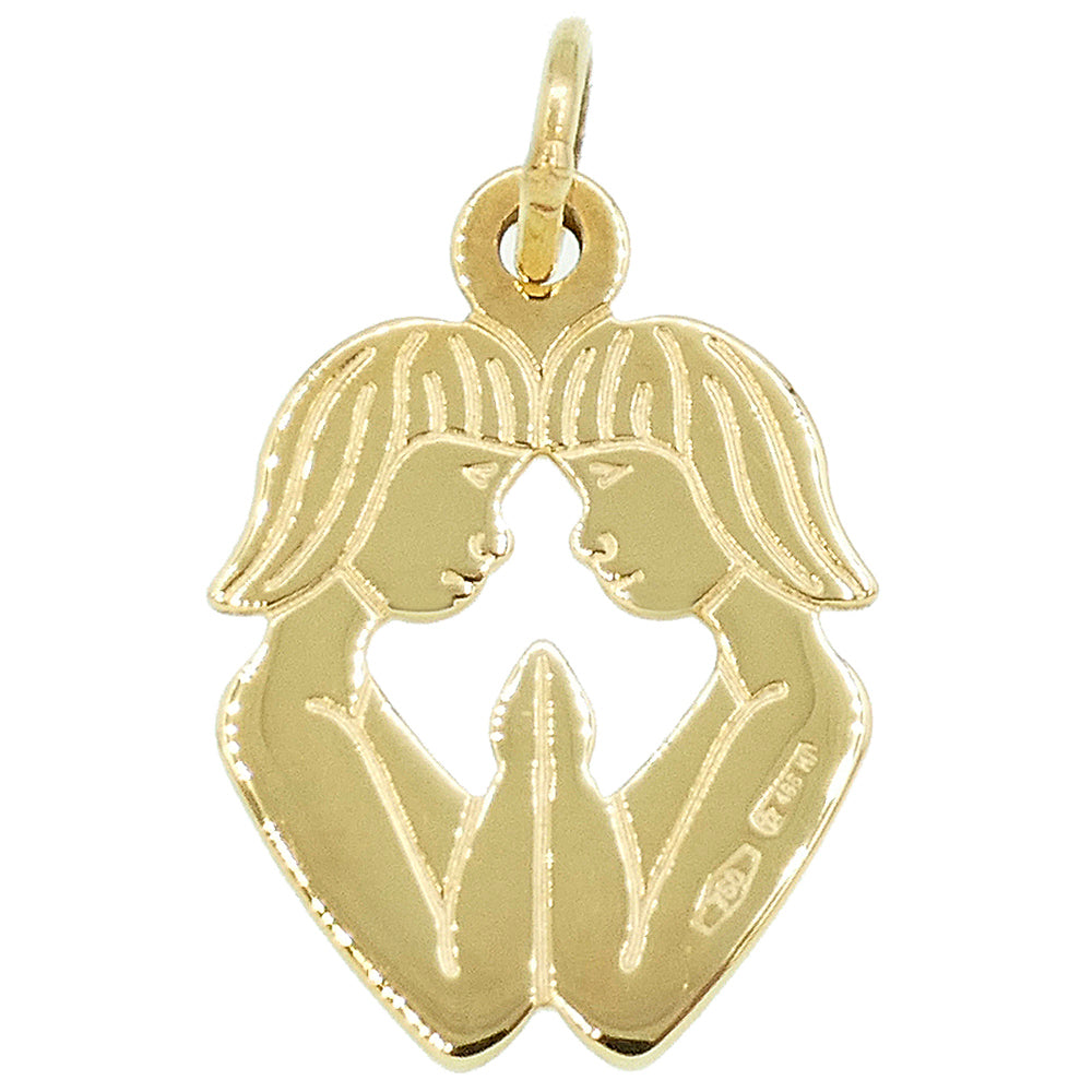 Ciondolo Unisex Zodiaco Gemelli in Oro Giallo