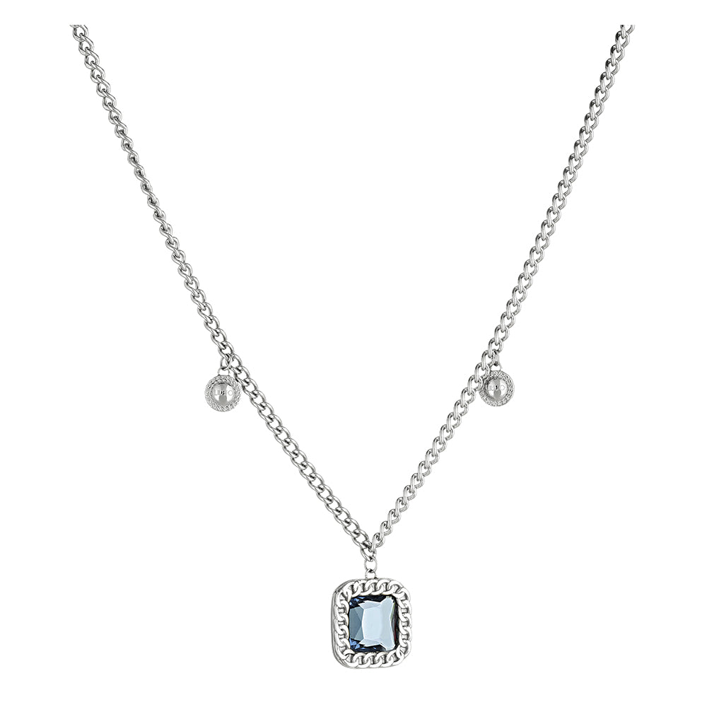 Collana Donna Acciaio con Pietra Azzurra e Charm Liu Jo Luxury