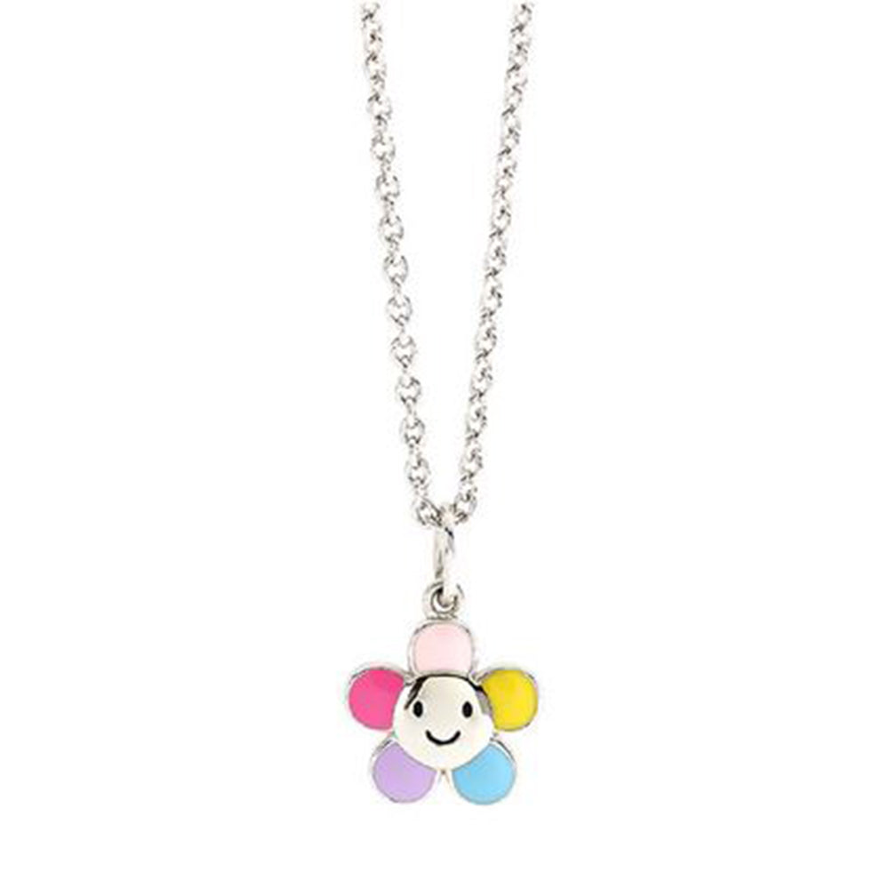 Collana Bambina Fiore multicolor in Argento Mabina Gioielli