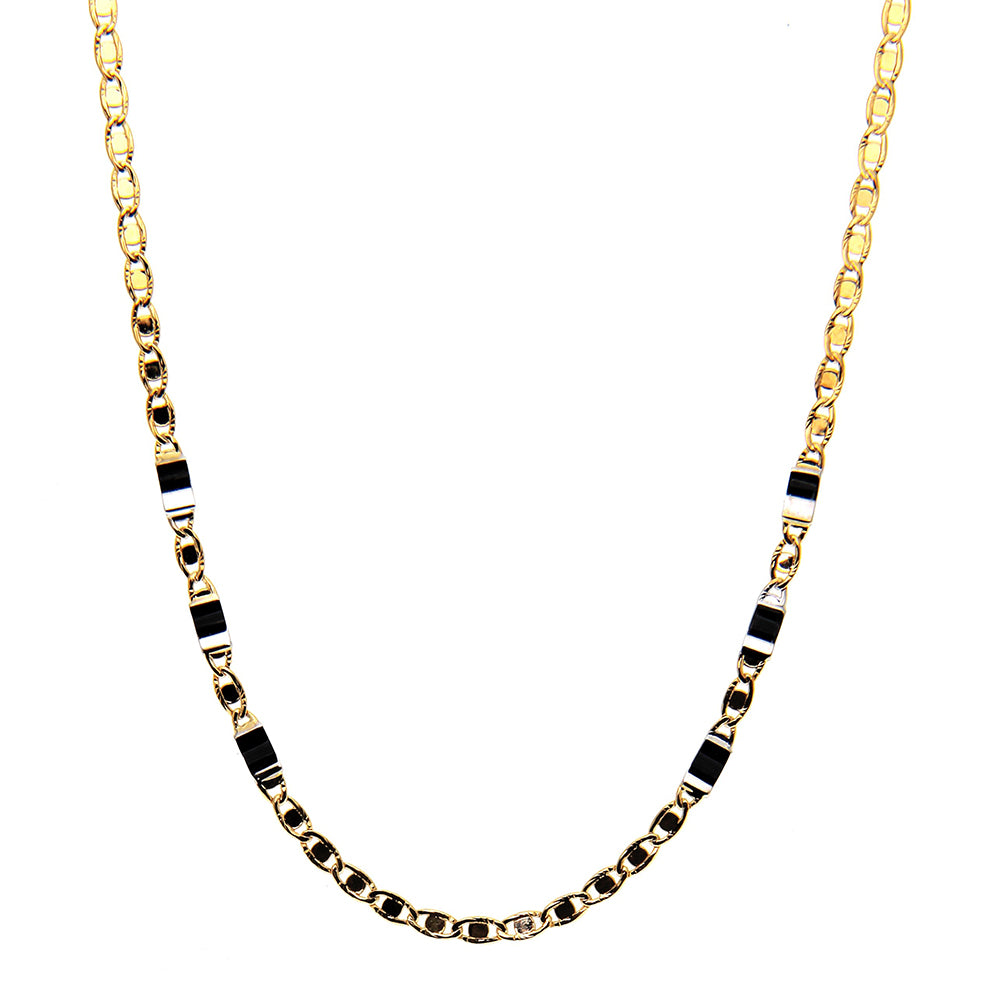 Collana Bambino in Oro Giallo e Bianco Diamantato