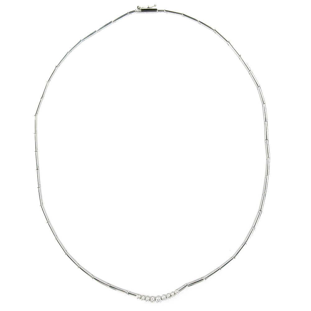 Collana Collier in Oro Bianco e Diamanti
