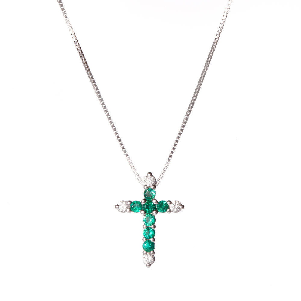 Collana Croce con Smeraldo Davite & Delucchi