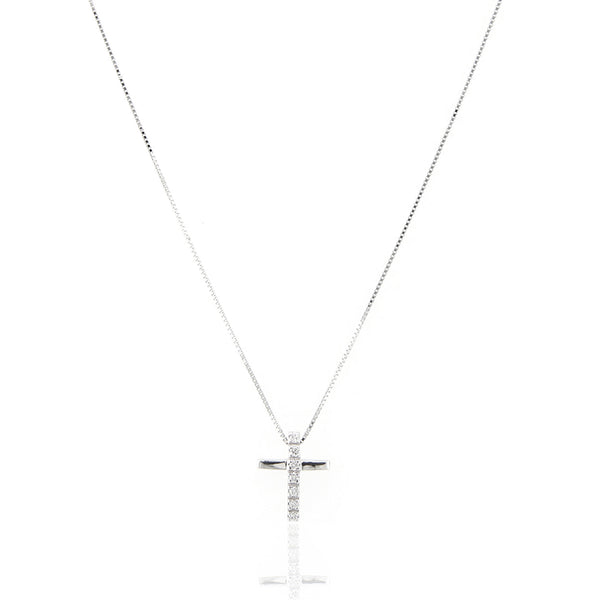 Dochais Collana Croce In Argento 925 Con Placcato Oro 18K – Donna E Ragazza, Lunghezza 40-45 Cm, Regalo