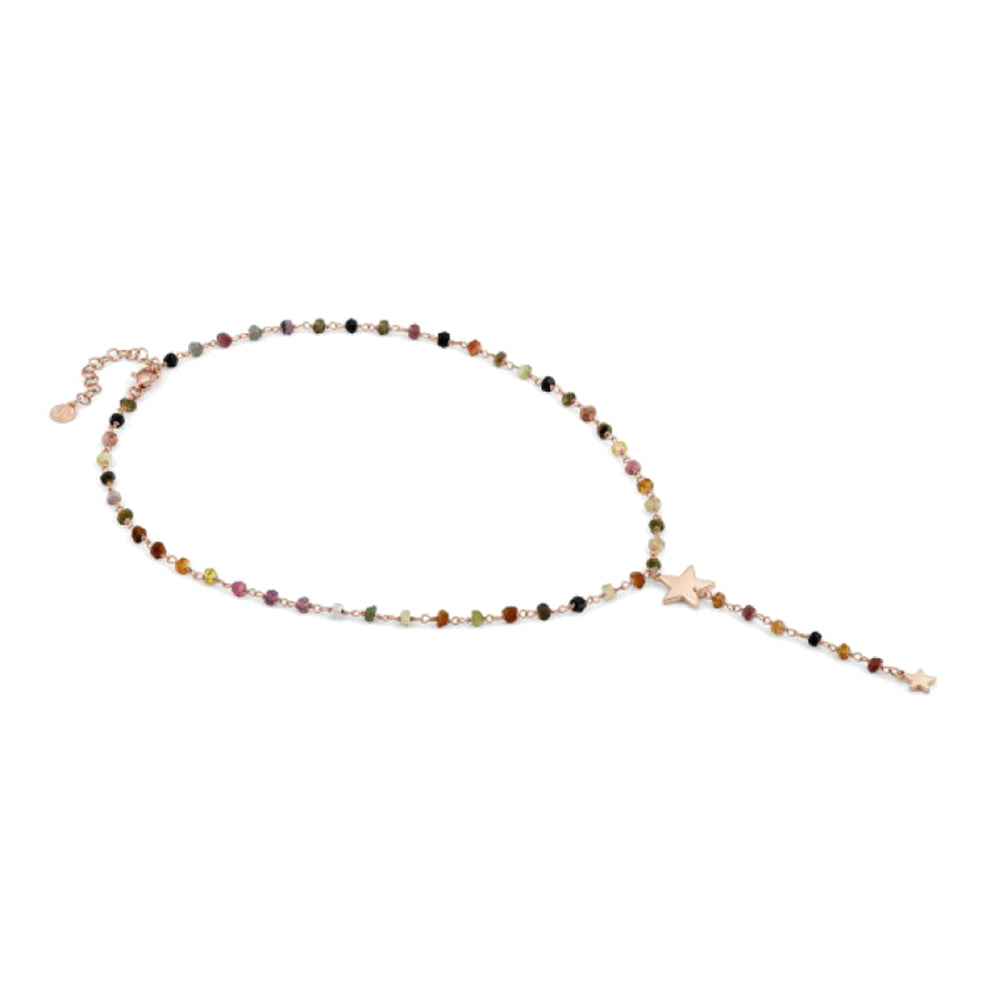 Collana Donna Acciaio Mon Amour ed Rainbow Stella Rose Pietre Dark Mixed Nomination