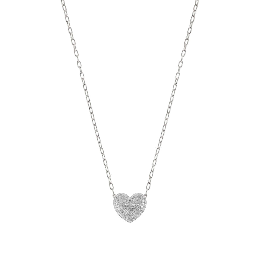 Collana Donna Argento Silver Easychic e Love Cuore Cubic Zirconia Bianchi Nomination