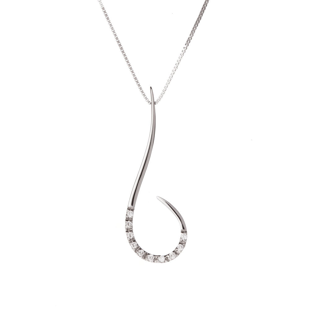 Collana Donna Oro Bianco con Zirconi