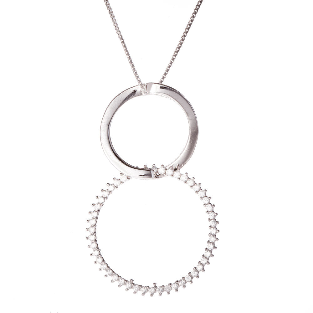 Collana Donna Oro Bianco con Zirconi