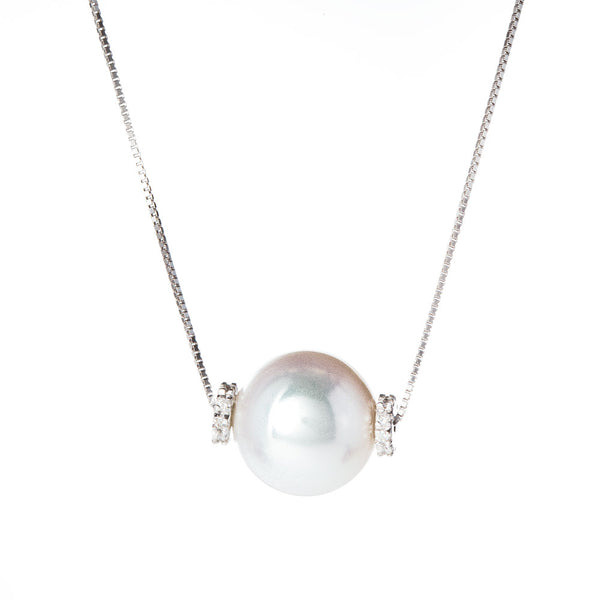 Collana di Perle di Acqua dolce Ovali 3-4 mm e Argento Sterling