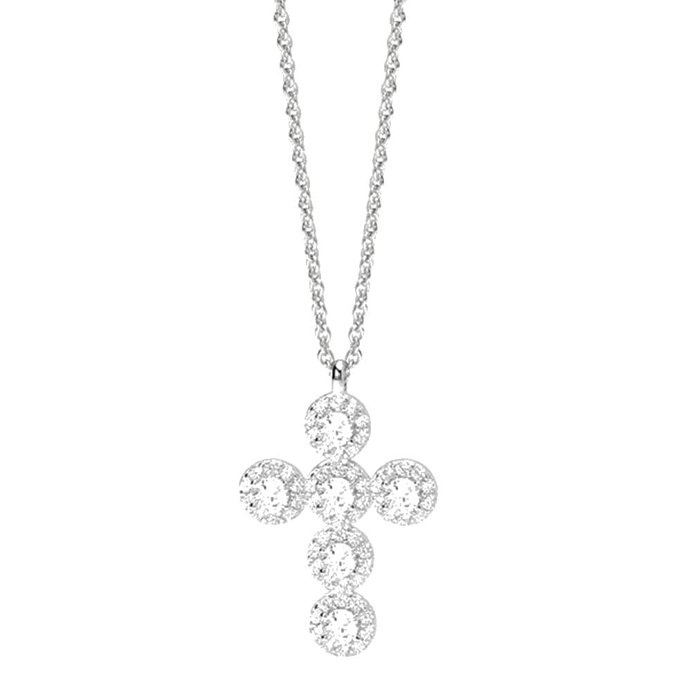 Collana Donna in Argento Croce con Zirconi Mabina Gioielli