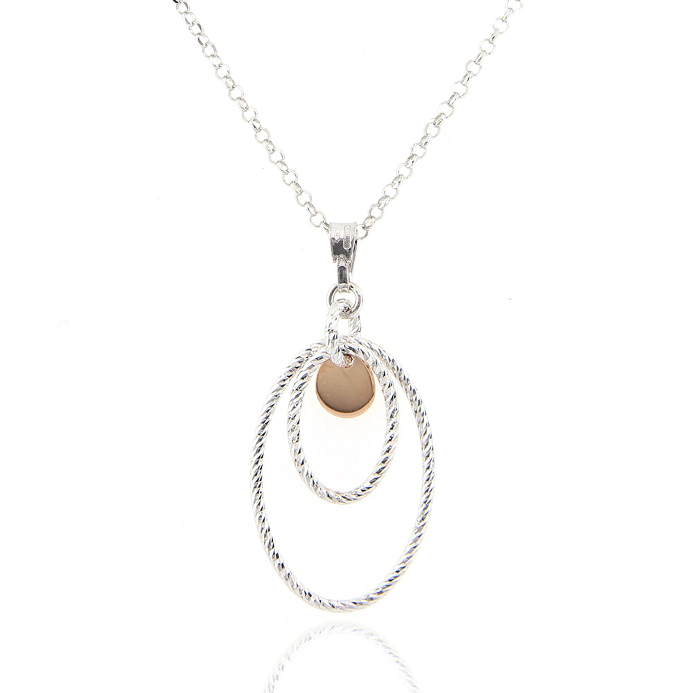 Collana Donna in Argento 2 Colori Rodiato e Rosa Fraboso