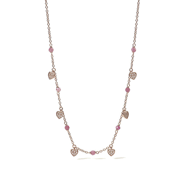 Collana Mabina 553411 in Argento rosato e Zirconi con Cuore pendente