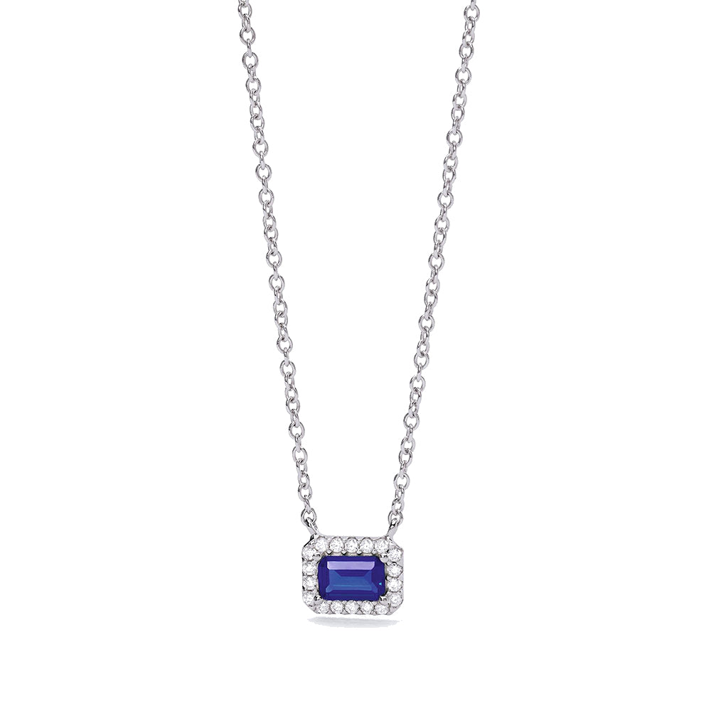 Collana Donna in Argento Zaffiro Sintetico Mabina Gioielli