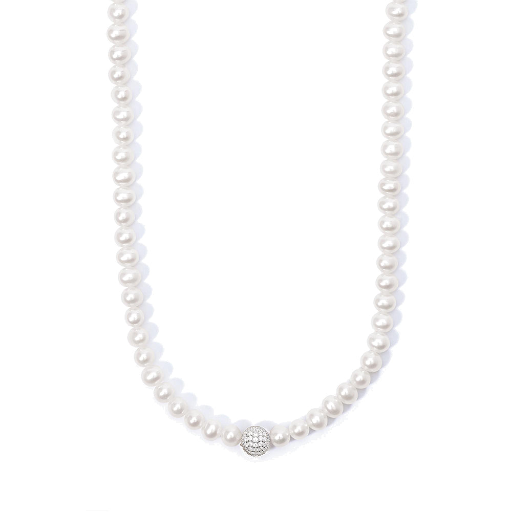 Collana Donna in Argento con Perle Coltivate Mabina Gioielli