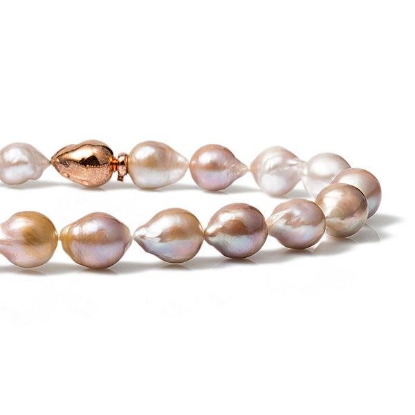 Collana Lunga Perla Barocca E Corallo