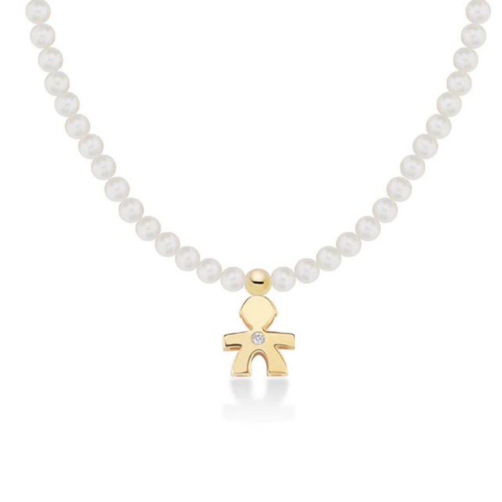 Collana Le Perle con Bimbo in Oro Giallo Le Bebè