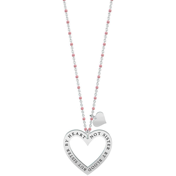 Collana Kidult Cuore In Acciaio - Scritta Sister Family - Gioiello Moderno 751159