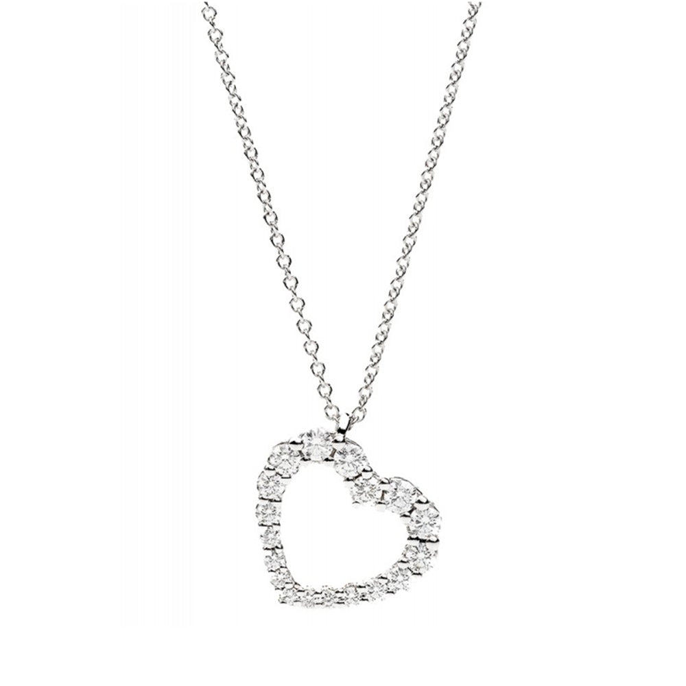 Collana Oro Bianco Cuore con Diamanti Anniversary Recarlo