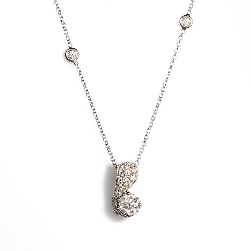 Collana Oro Bianco con Diamanti XF284/065 - Recarlo