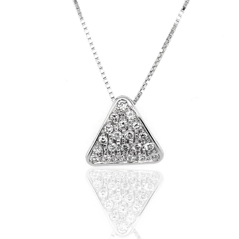 Collana Triangolo in Oro Bianco e Diamanti