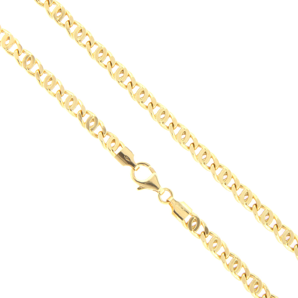 Collana Unisex Occhio di Pernice in Oro Giallo Maglia Vuota