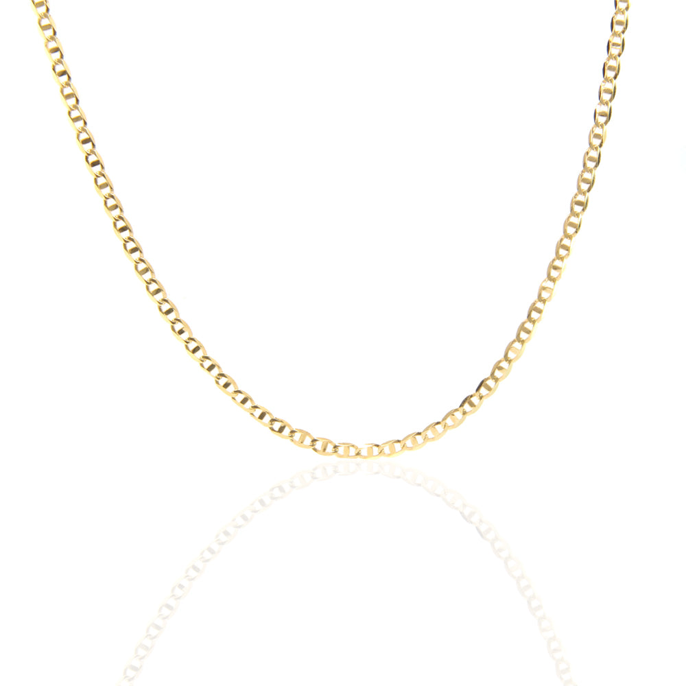 Collana Bambino Traversino in Oro Giallo Maglia Piena Diamantata
