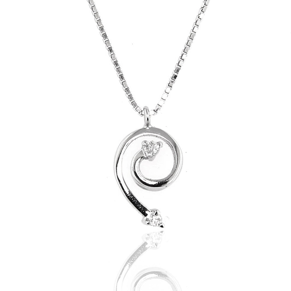 Collana Vortice in Oro Bianco e Diamanti