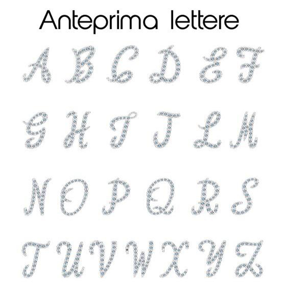 Collana in Argento Rodiato Nome Personalizzabile Iniziale con Pave di Zirconi Artlinea