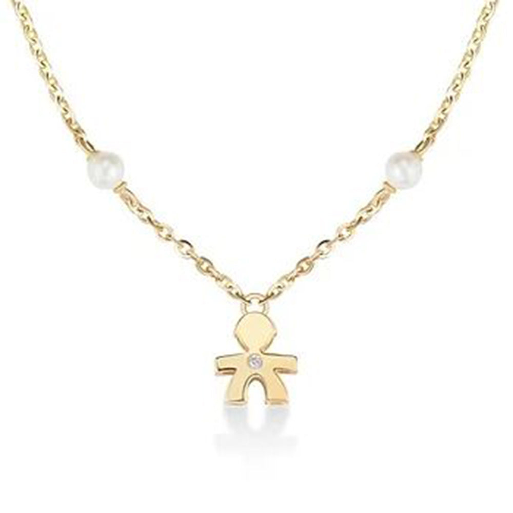 Collana in Oro Giallo con Bimbo Le Perle Le Bebè