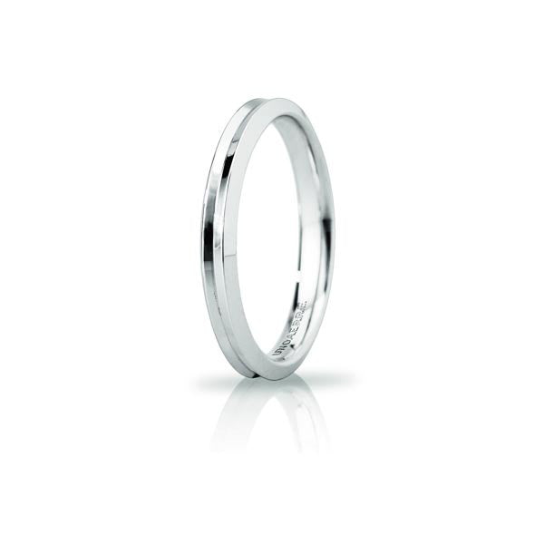 Fede Corona Slim in Oro Bianco - Unoaerre