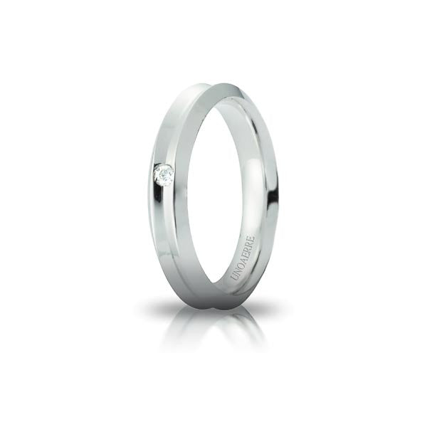 Fede Corona in Oro Bianco con Diamante - Unoaerre