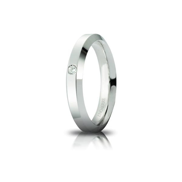 Fede Hydra in Oro Bianco con Diamante - Unoaerre