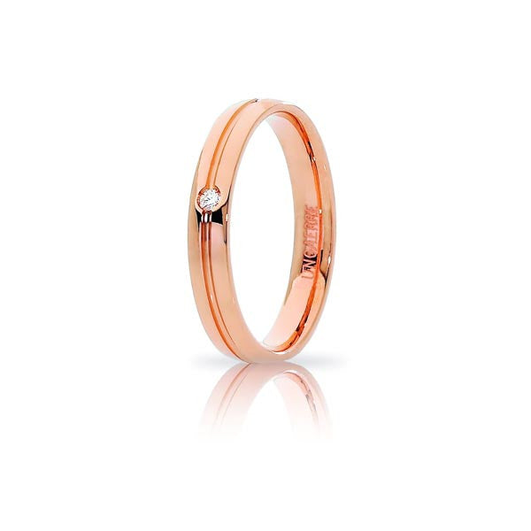 Fede Lyra in Oro Rosa con Diamante - Unoaerre