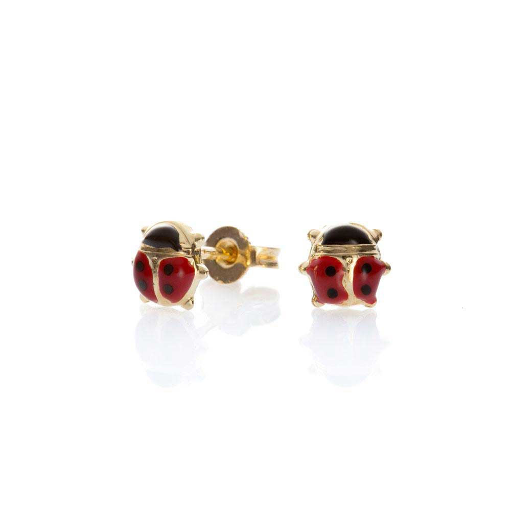 Orecchini Bambina Coccinella Battesimo Oro Giallo