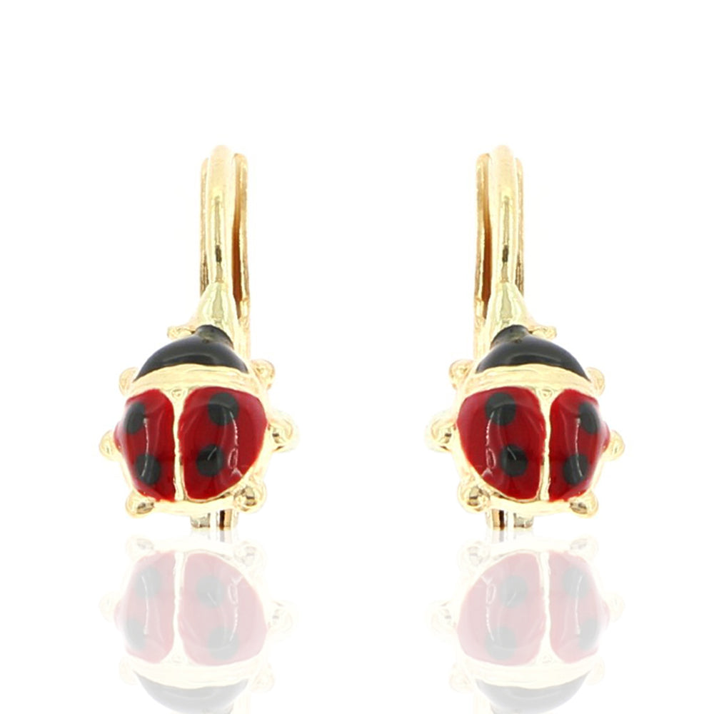 Orecchini Bambina Coccinella in Oro Giallo