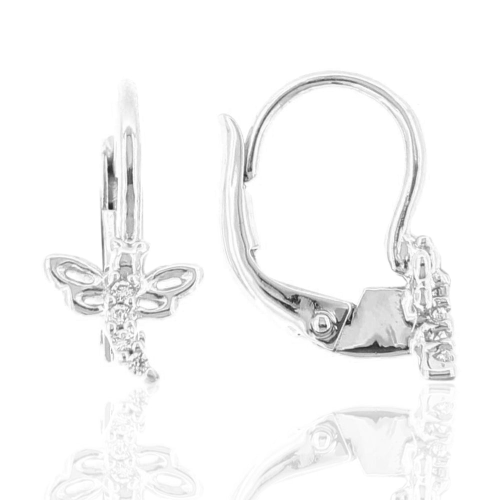 Orecchini Bambina Libellula in Oro Bianco