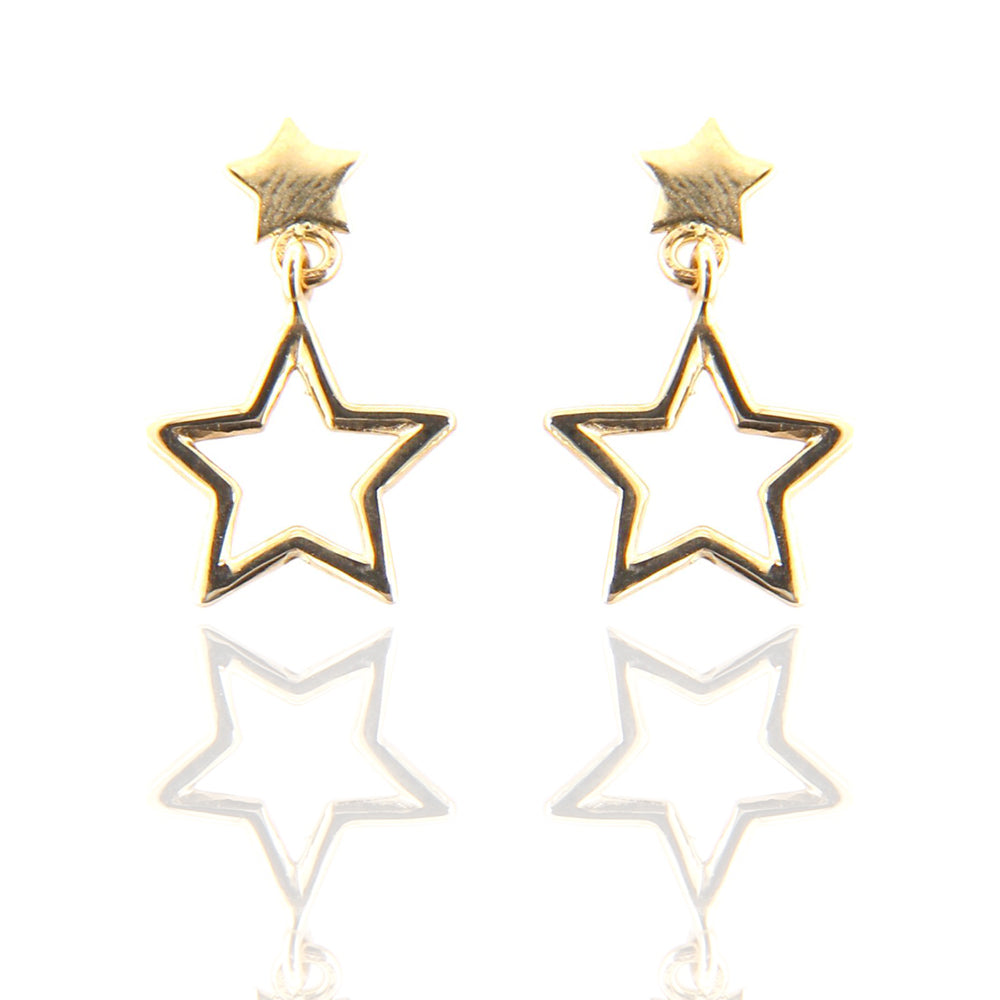 Orecchini Bambina Stella in Oro Giallo Lucido