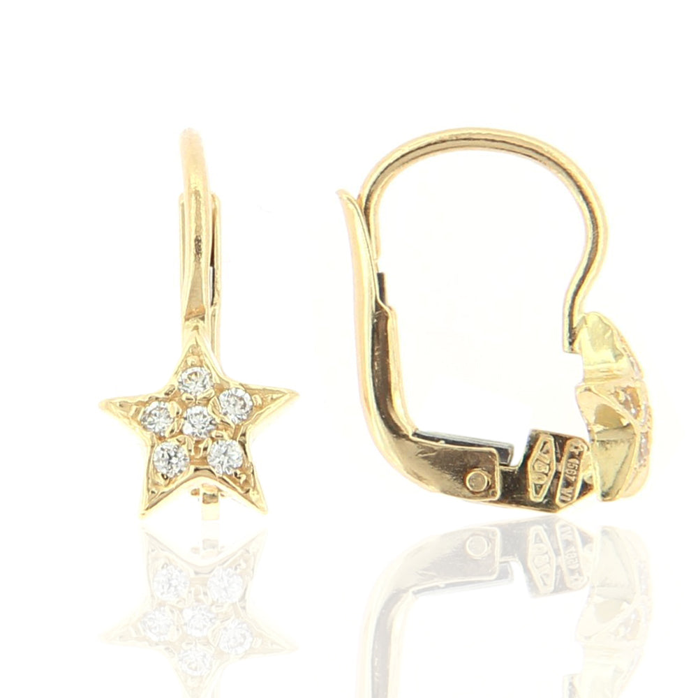 Orecchini Bambina Stellina in Oro Giallo con Zirconi