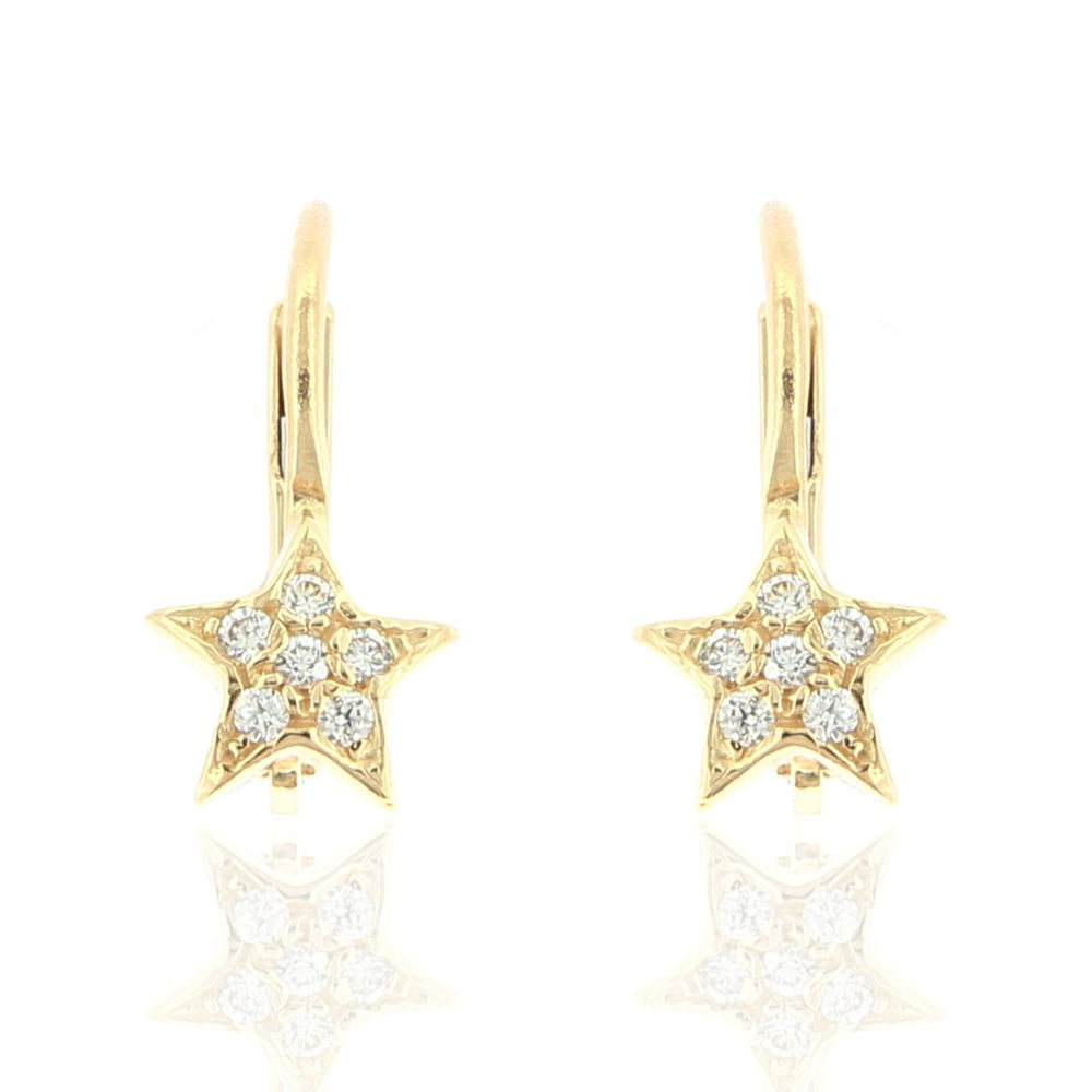Orecchini Bambina Stellina in Oro Giallo con Zirconi