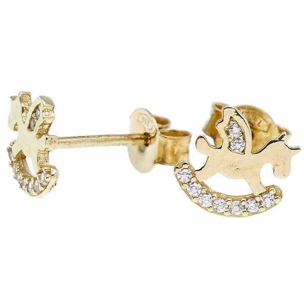 Time Road Orecchini Bambina Oro 9K Con Perle 6 Mm - Lotus, Chiusura A Vite, Per Comunione E Compleanno, Regalo Elegante