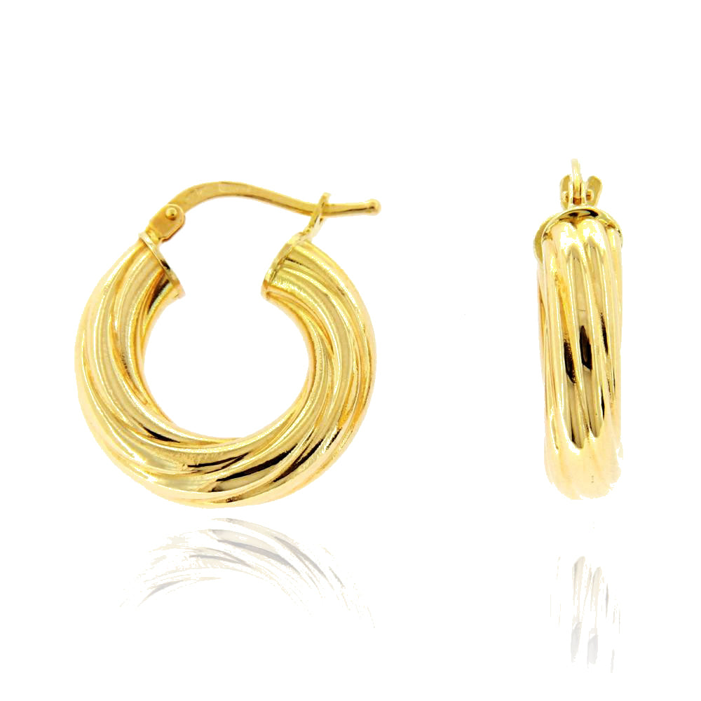 Orecchini Donna Cerchio Oro Giallo Canna Tonda