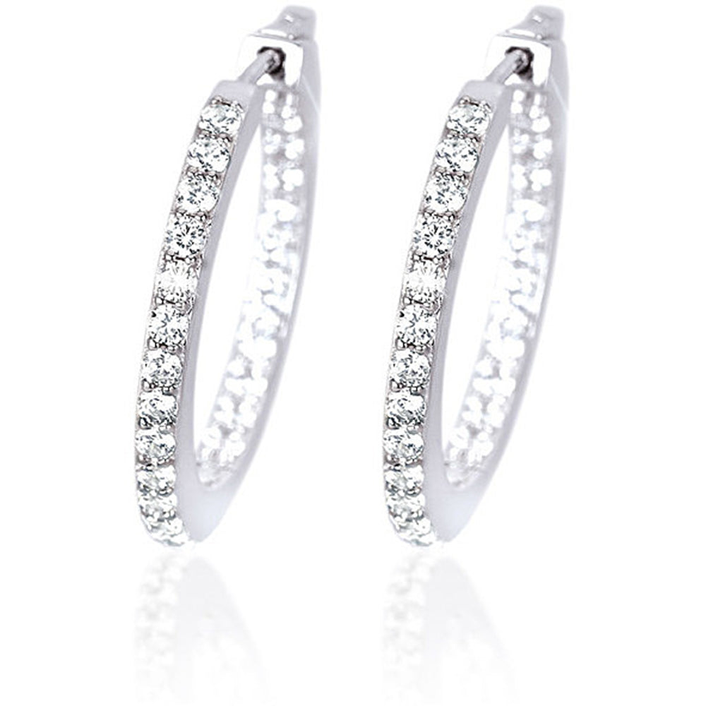 Orecchini Donna Cerchio con Zirconi in Argento Mabina Gioielli