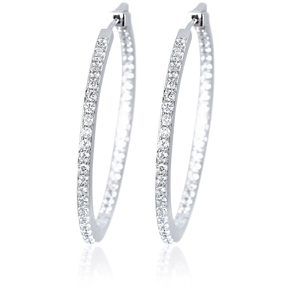 Orecchini Donna Cerchio con Zirconi in Argento Mabina Gioielli