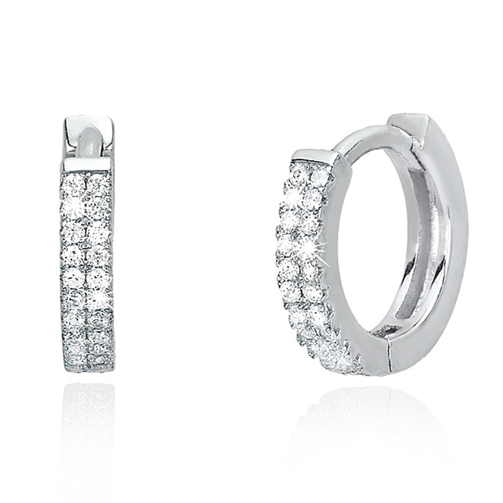 Orecchini Donna Cerchio con Zirconi in Argento Mabina Gioielli
