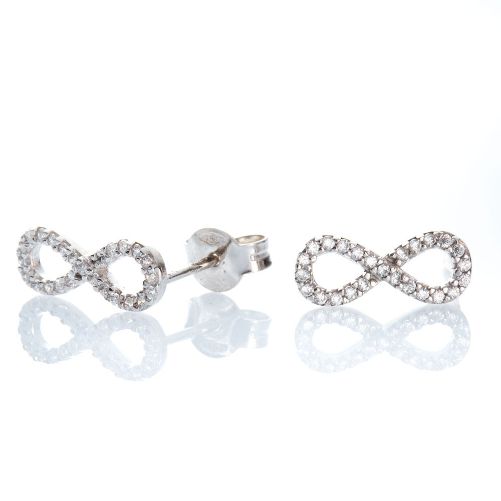 Orecchini Donna Infinito Oro Bianco con Zirconi