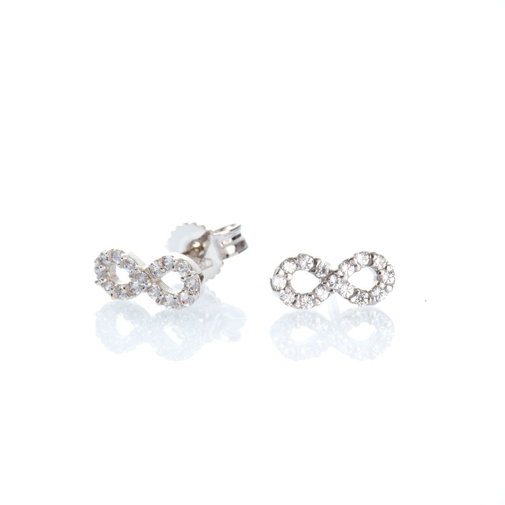 Orecchini Donna Infinito Oro Bianco con Zirconi