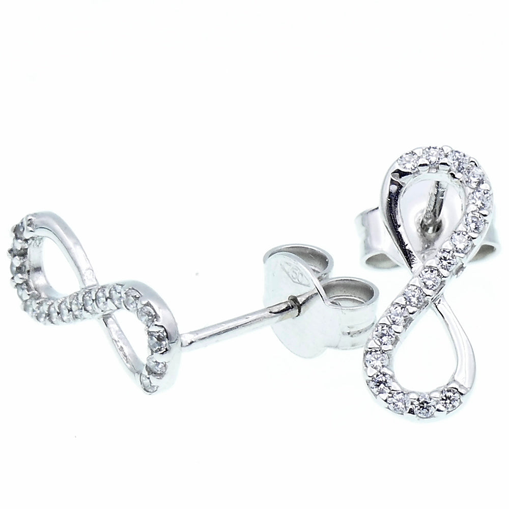Orecchini Donna Infinito Oro Bianco con Zirconi