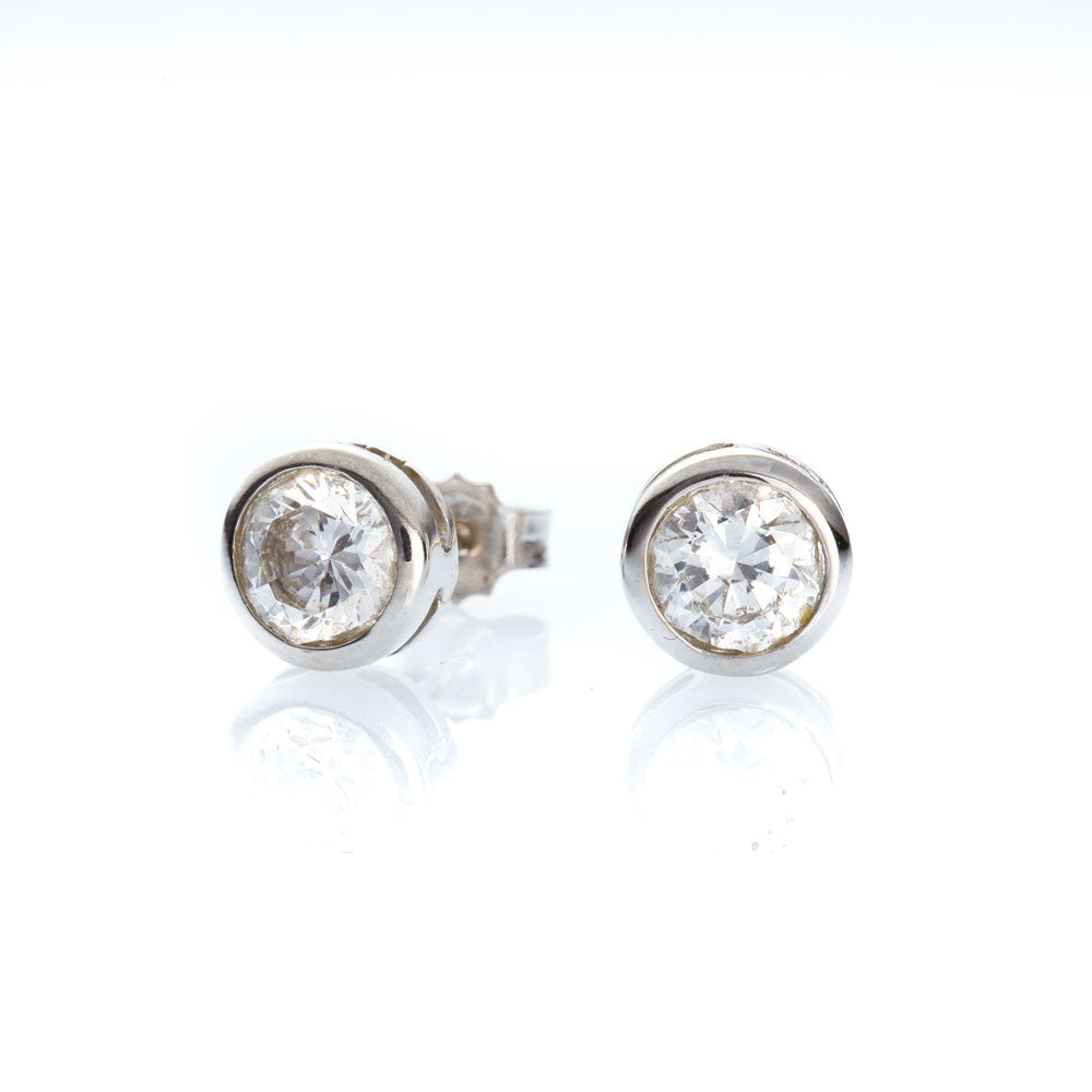 Orecchini Donna Oro Bianco con Zircone