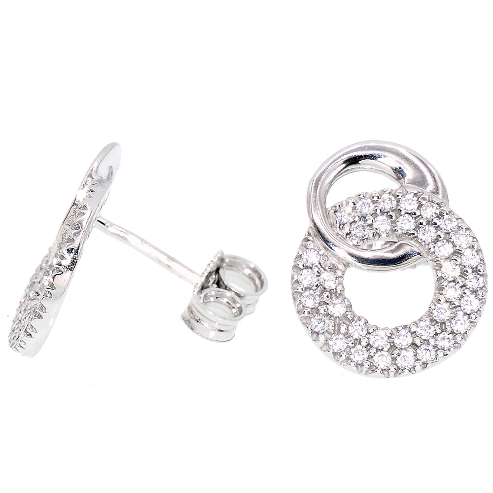 Orecchini Donna Oro Bianco con Zirconi