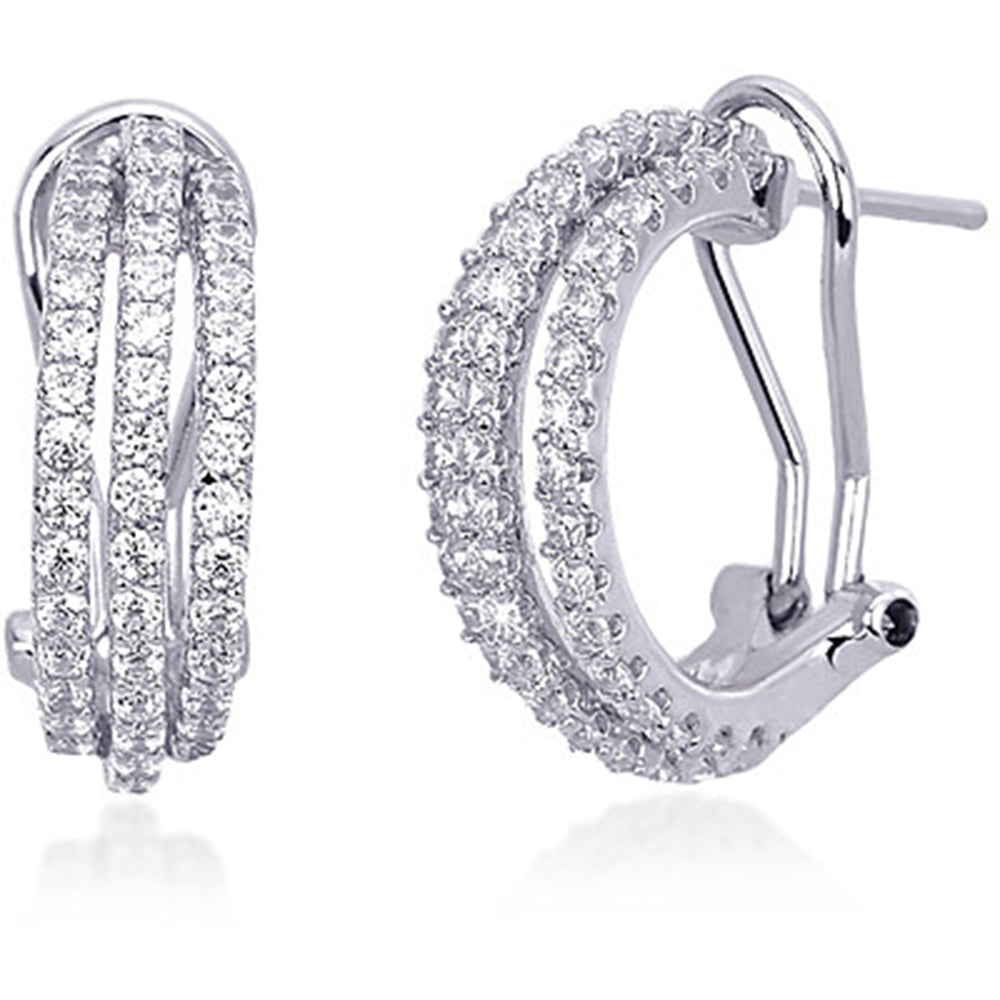 Orecchini Donna Semicerchio con Zirconi in Argento Mabina Gioielli