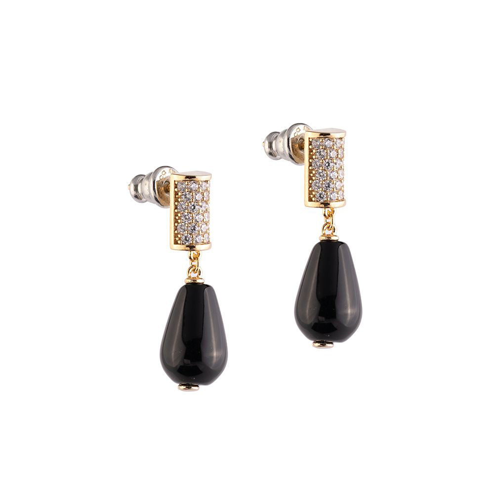 Orecchini Donna Tulipe con Pietra Nera Rebecca Gioielli